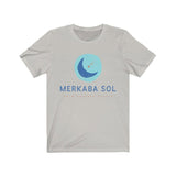 Shooting Star Short Sleeve Tee - Calm, balance, health shooting star. Bring inspiration and empowerment to your wardrobe with this Shooting Star t-shirt in silver color or give it as a fun gift. From merkabasolshop.com