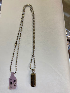 Silver Capsule Ashes Keepsake Necklace - 