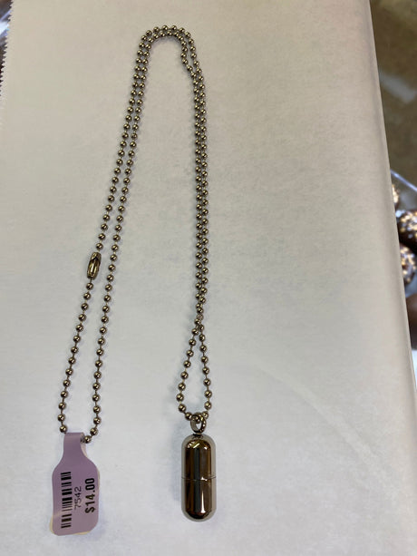 Silver Capsule Ashes Keepsake Necklace - 