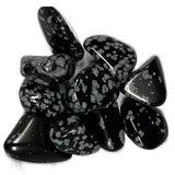 Snowflake Obsidian Tumbled - Shiney black stones with white snowflake speckles 