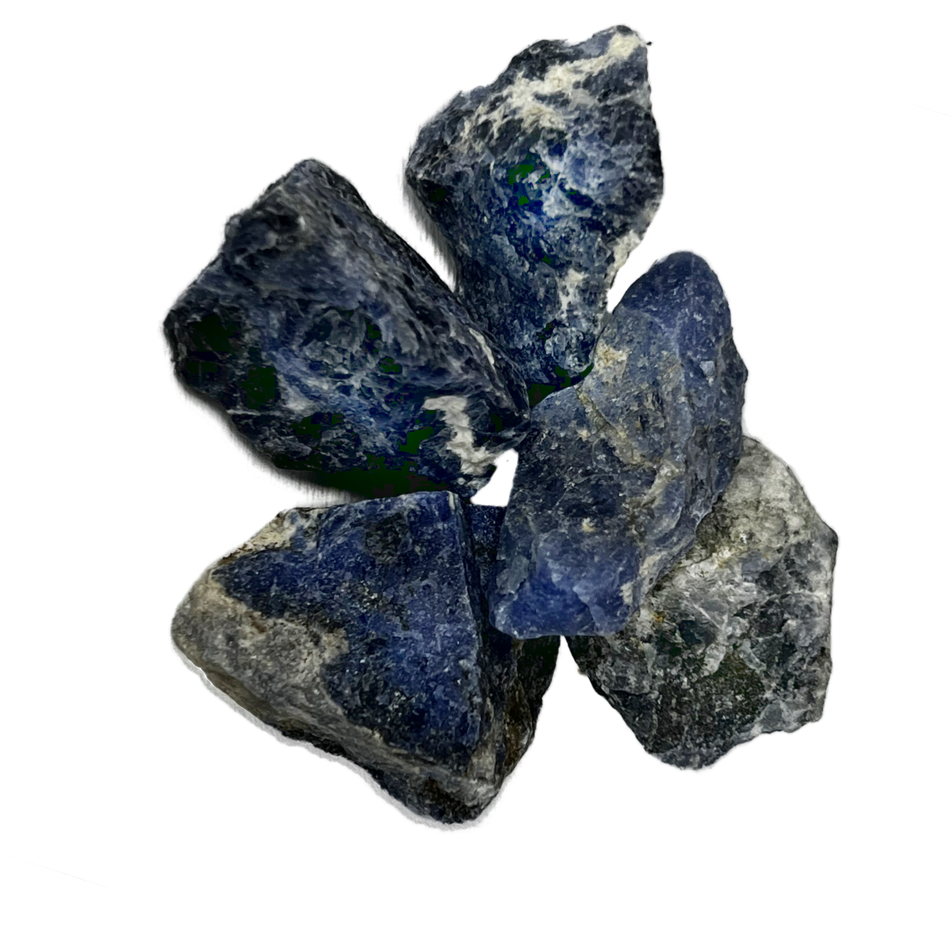 Deep Blue and white raw stones 
