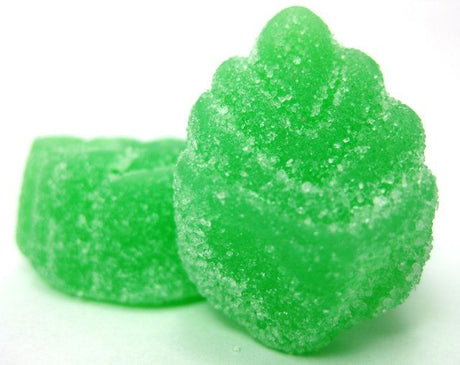 Spearmint Leaves - Leaf shape green gummy spearmint leaves 