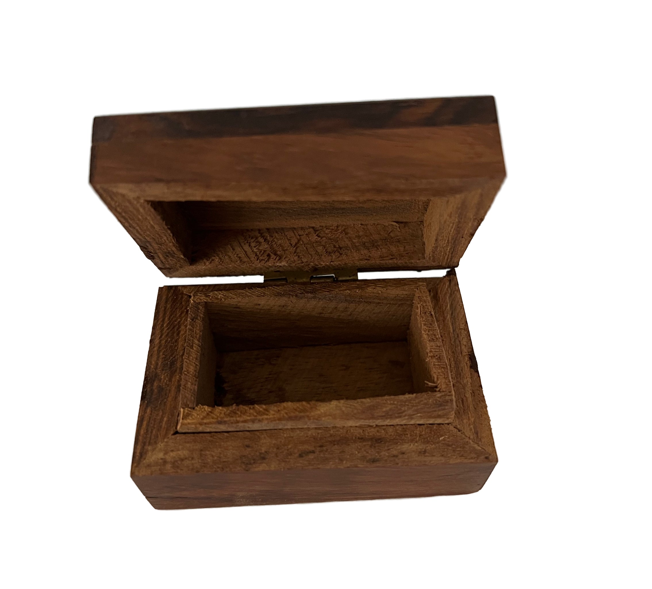 Small mini wooden box top open 