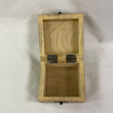 Sun Carved Wood Box 4" x 4" - 