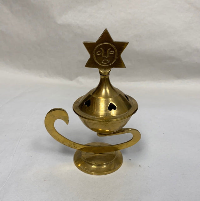Sun Metal Celestial Charcoal Resin Incense Burner - 