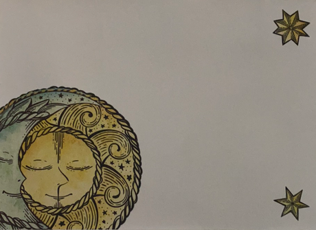 Sun Moon and Stars Greeting Cards - 