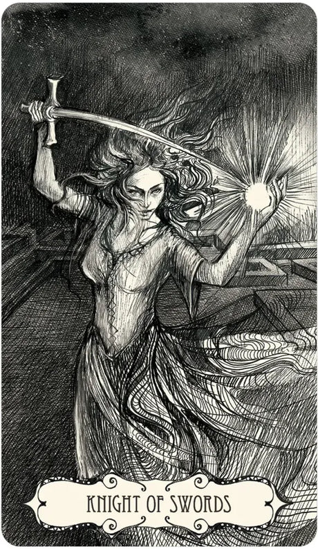 Tarot of the Abyss - Knight of Swords