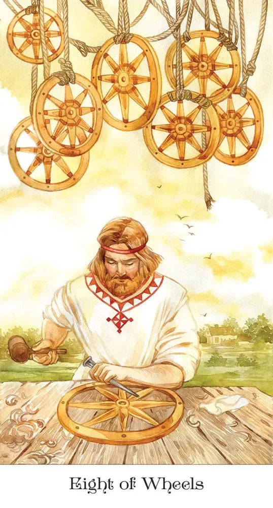 Tarot of the Golden Wheel - 8 of Wheels