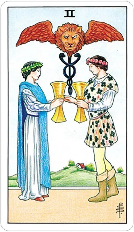 Tiny Universal Waite Tarot - 2 of Cups
