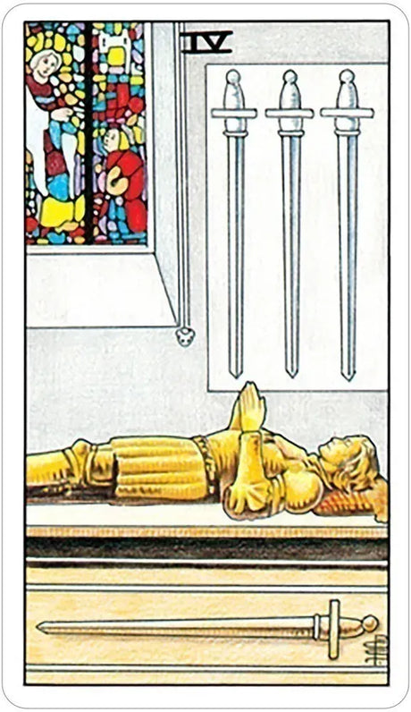 Tiny Universal Waite Tarot - 4 of Swords