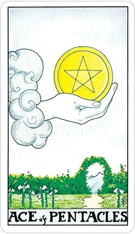 Tiny Universal Waite Tarot - Ace of Pentacles