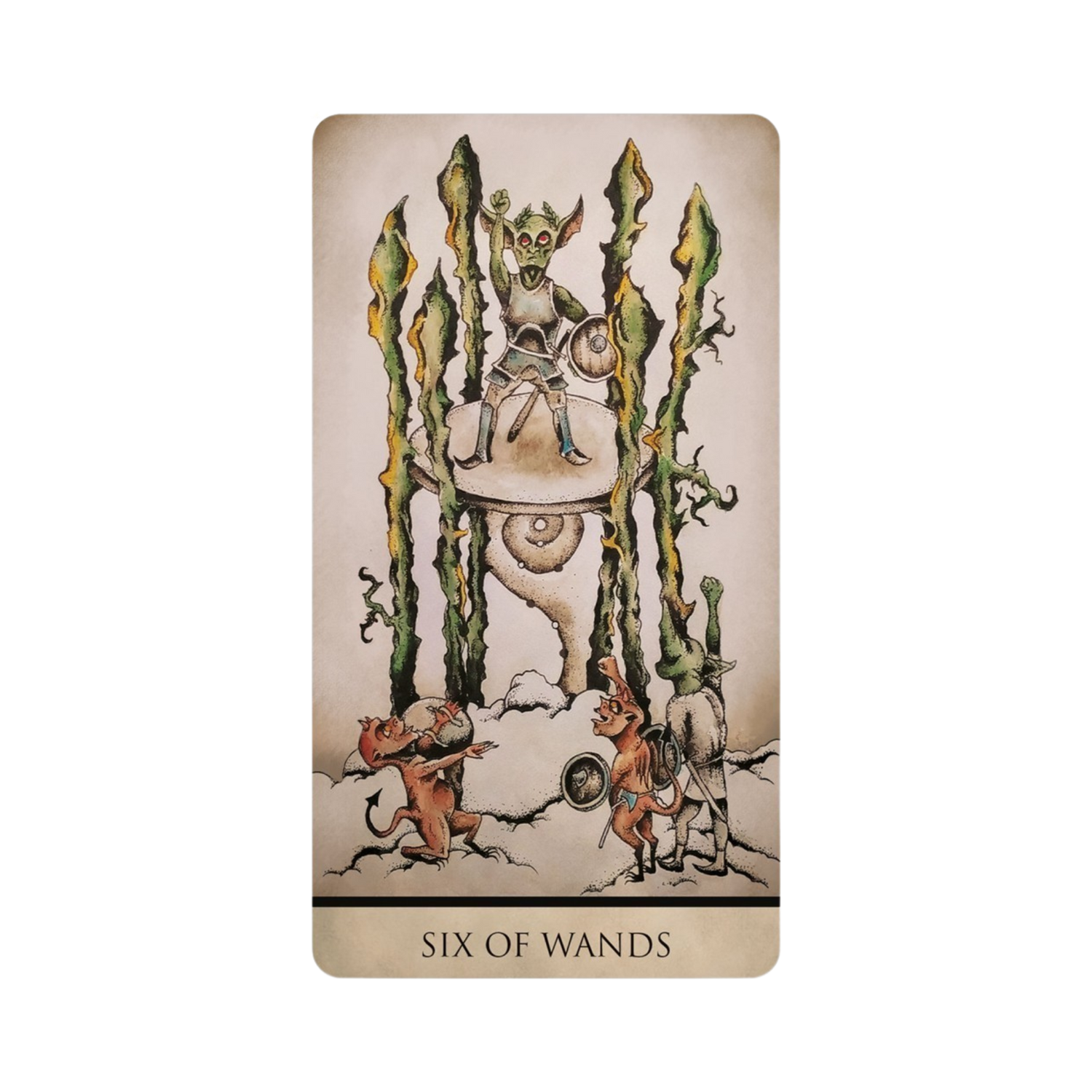Tarot Nuages - Tarot Nuages Card Six of Wands