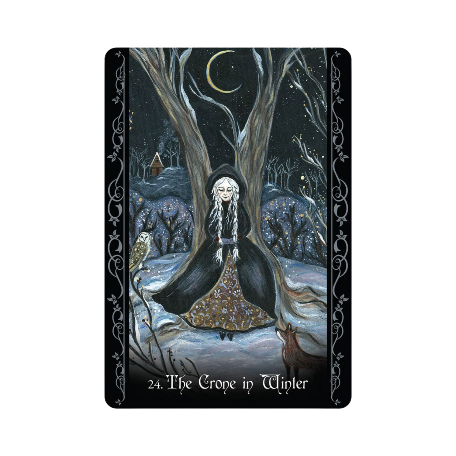 The Solitary Witch Oracle - The Solitary Witch Oracle Card 24 The Crone in Winter