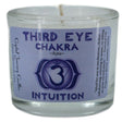 Purple candle with "THIRD EYE CHAKRA" and "INTUITION" label.