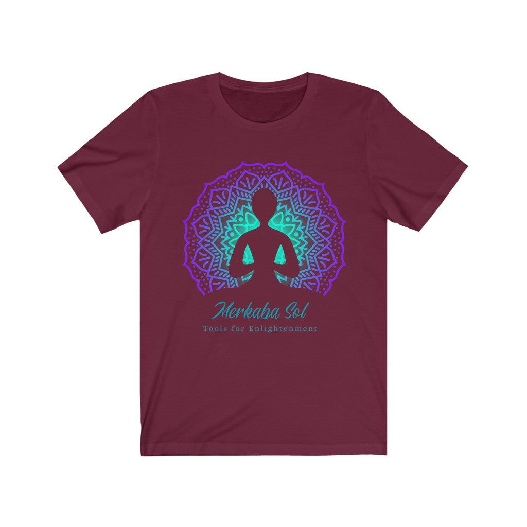 Tools for Enlightenment Short Sleeve Tee - Tools for enlightenment are within us. Bring inspiration and empowerment to your wardrobe with this Tools for Enlightenment t-shirt in maroon color or give it as a fun gift. From merkabasolshop.com