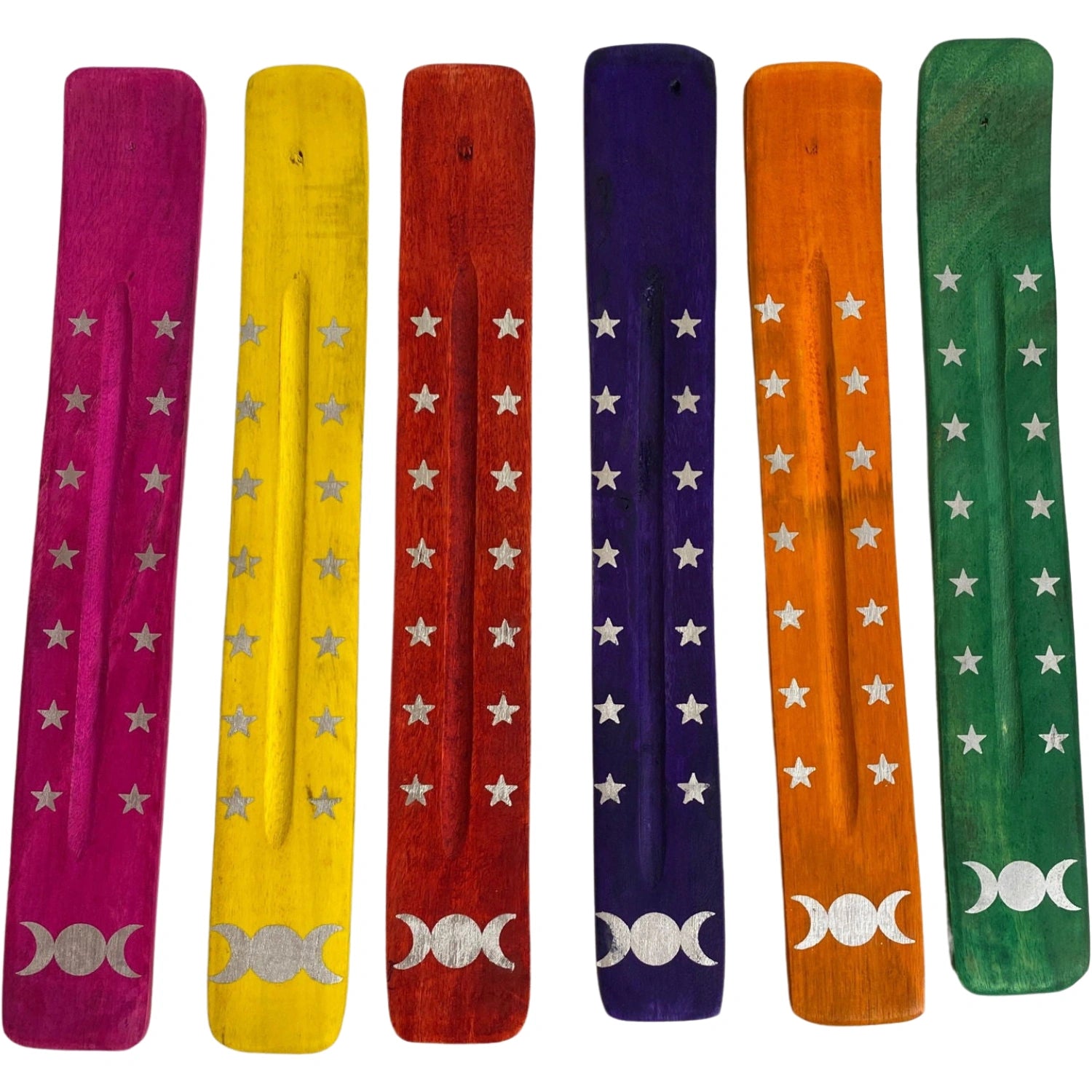 Triple Moon Assorted Colored Wood Ash Catcher - Triple Moon Assorted Colored Wood Ash Catcher