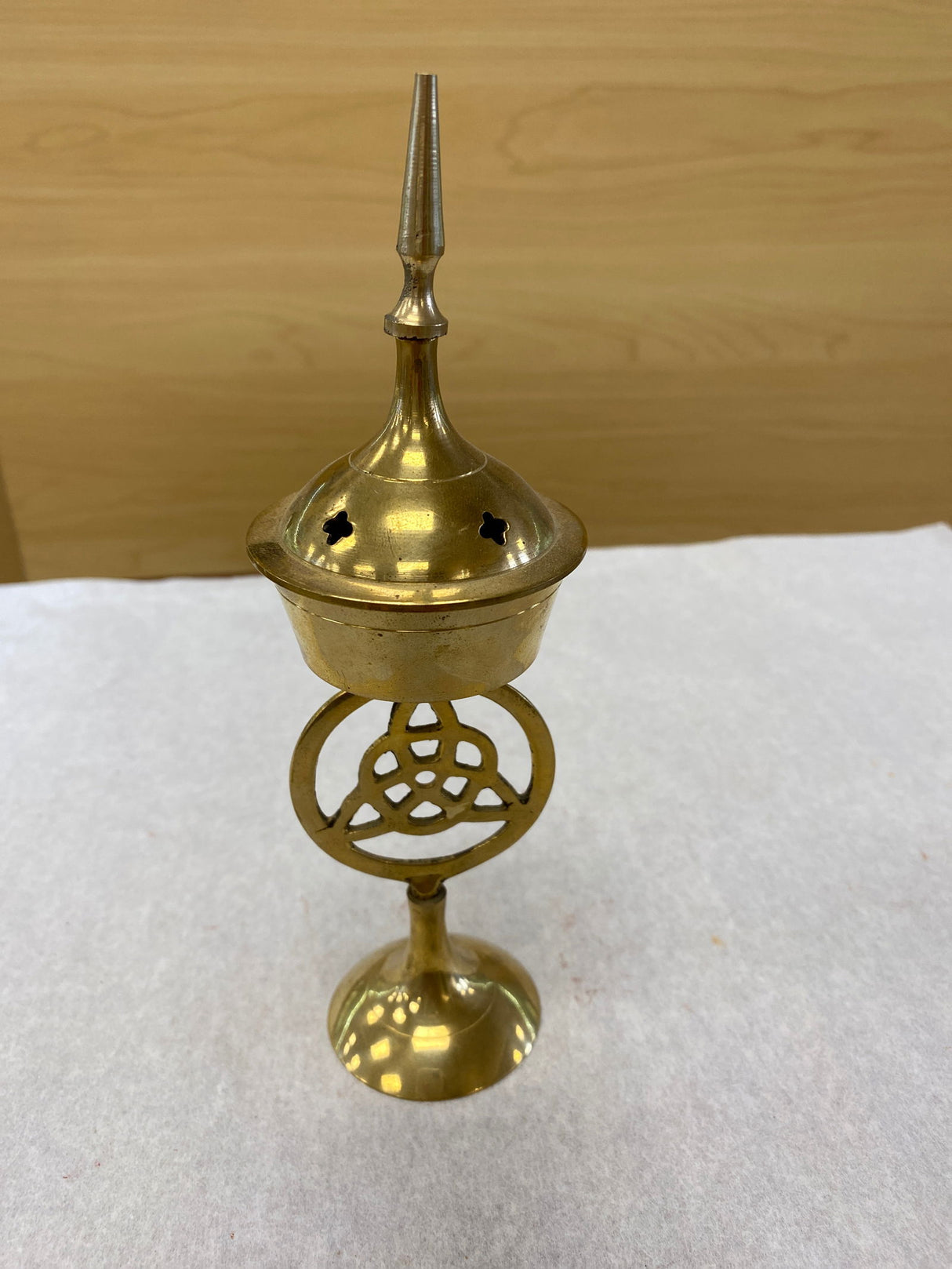 Triquetra Brass Charcoal Resin Incense Burner - 