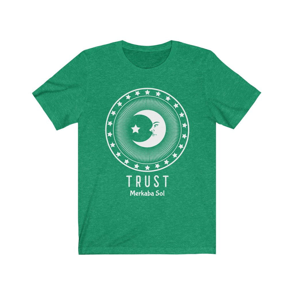 Trust in the Moon Short Sleeve Tee - Trust in the Moon. Bring inspiration and empowerment to your wardrobe with this trust in the moon t-shirt in kelly green color or give it as a fun gift. From merkabasolshop.com