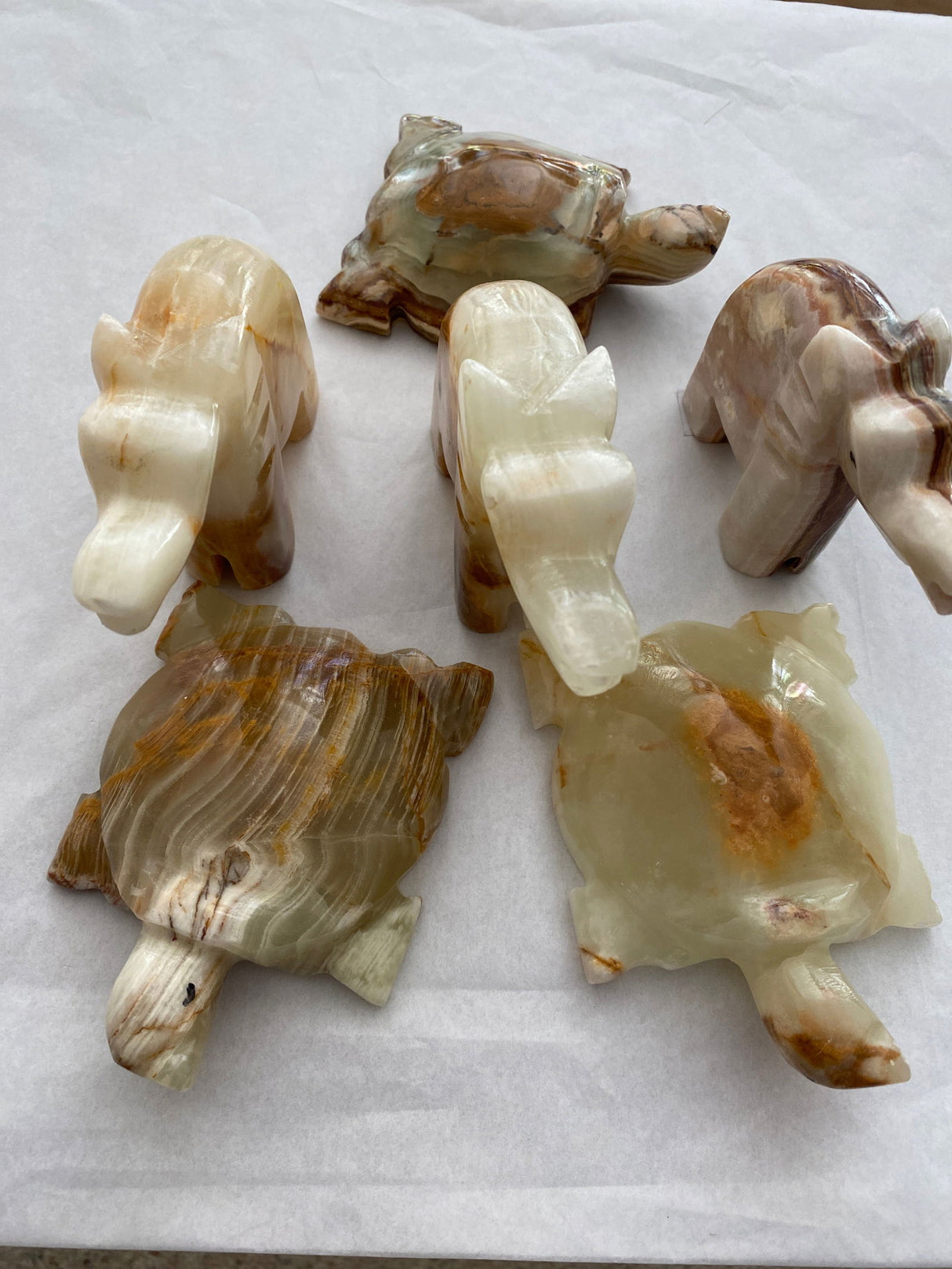 Elephant/Turtle Onyx Animals - 