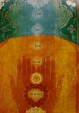 Us Always Greeting Card - Orange green card with hands and writing 