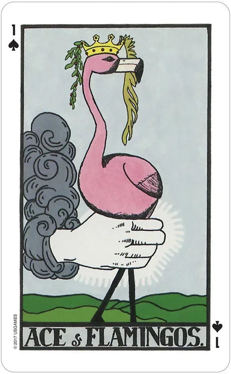 Wonderland Tarot - Ace of Flamingos