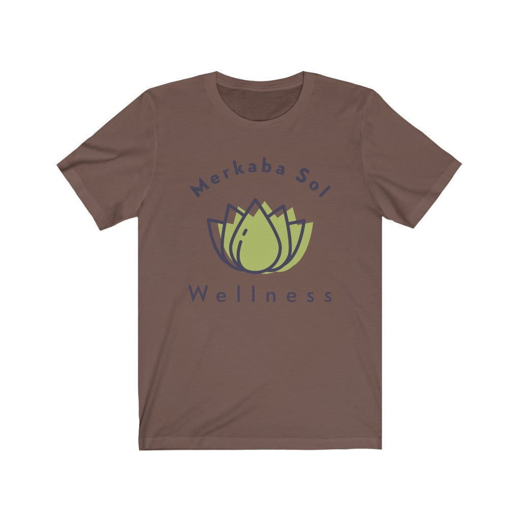 Wellness Short Sleeve Tee - Merkaba Sol Wellness. Bring inspiration and empowerment to your wardrobe with this Wellness t-shirt in brown color or give it as a fun gift. From merkabasolshop.com