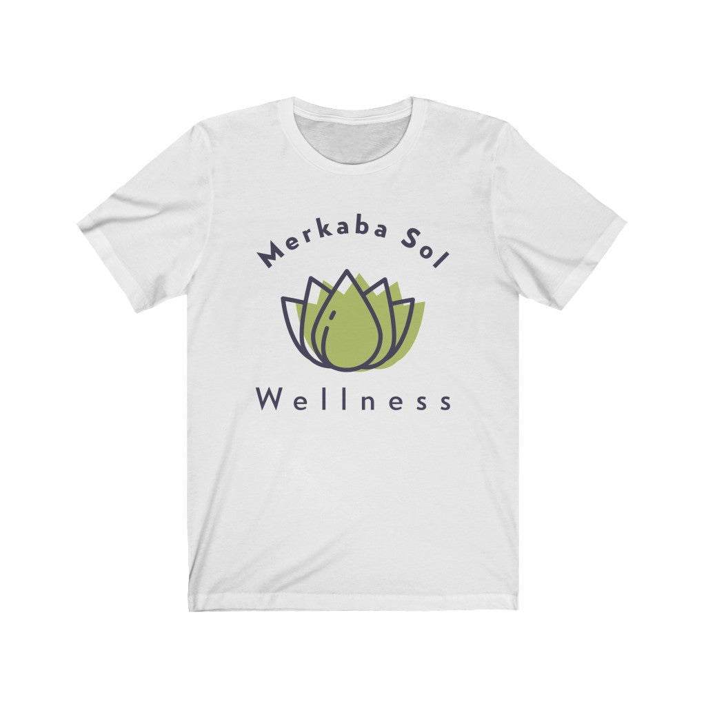 Wellness Short Sleeve Tee - Merkaba Sol Wellness. Bring inspiration and empowerment to your wardrobe with this Wellness t-shirt in white color or give it as a fun gift. From merkabasolshop.com