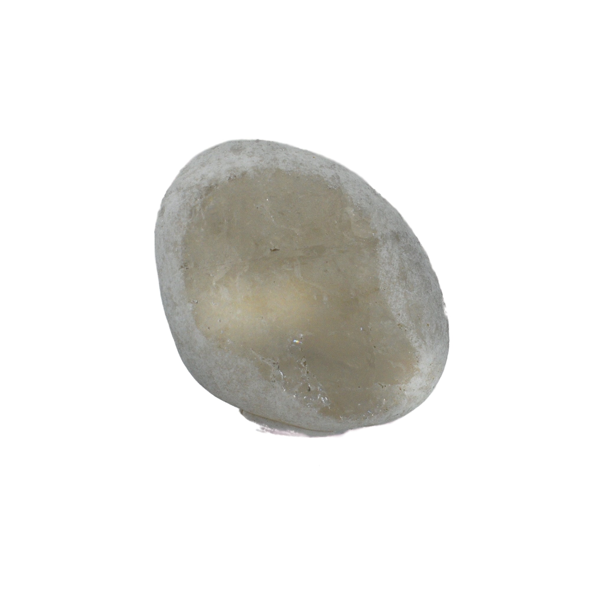 Frosty white roundish crystal