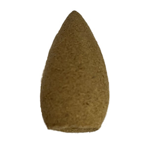 Brown cone-shaped incense cone.