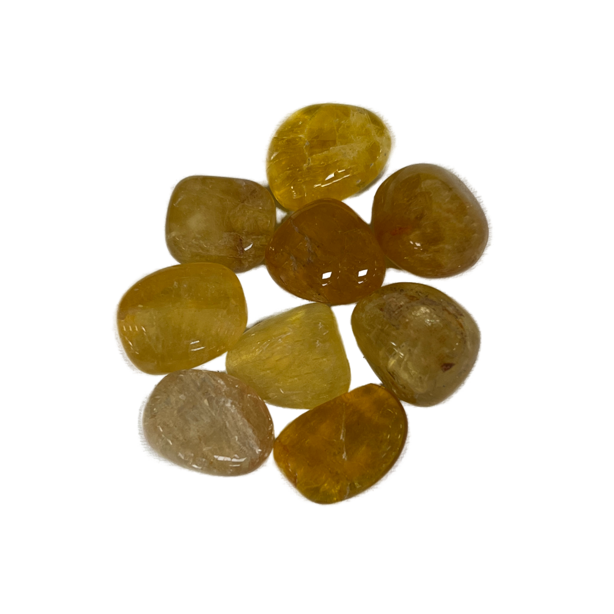 yellow and orange mix of translucent stones 