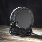Black Cat on Moon Tabletop Mirror