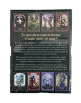 faery blessing cards back of black box with card images 