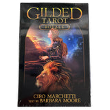 gilded tarot black box with image of woman and lion 
