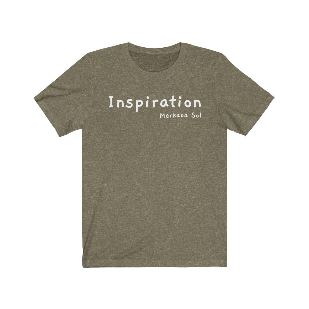 Bring inspiration and empowerment to your wardrobe with this Inspection t-shirt in this heather olive color or give it as a fun gift. From merkabasolshop.com
