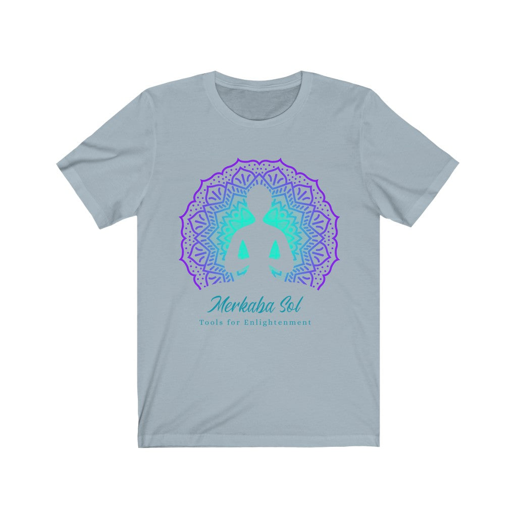 Tools for enlightenment are within us. Bring inspiration and empowerment to your wardrobe with this Tools for Enlightenment t-shirt in light blue color or give it as a fun gift. From merkabasolshop.com