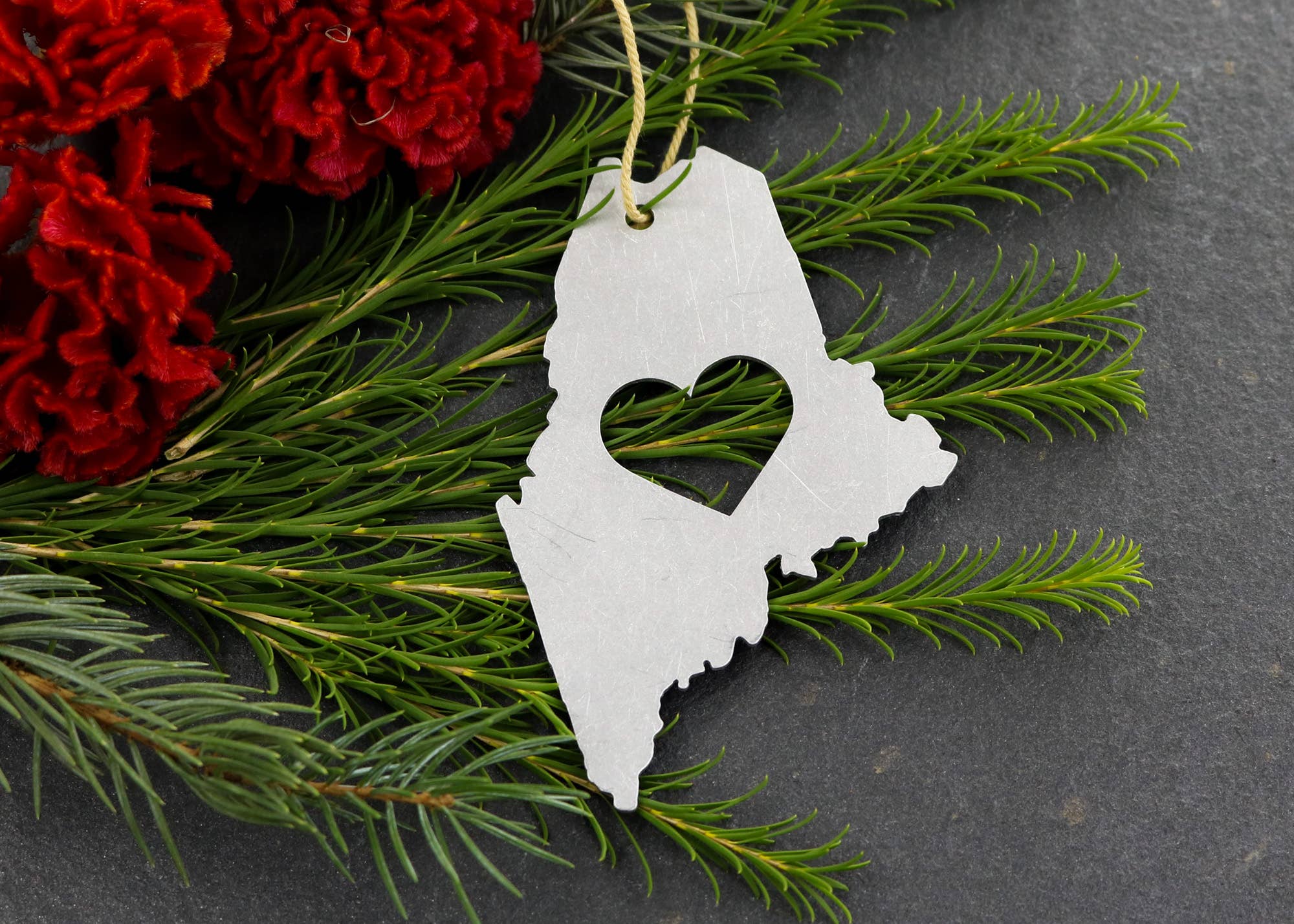 Maine State Metal Ornament