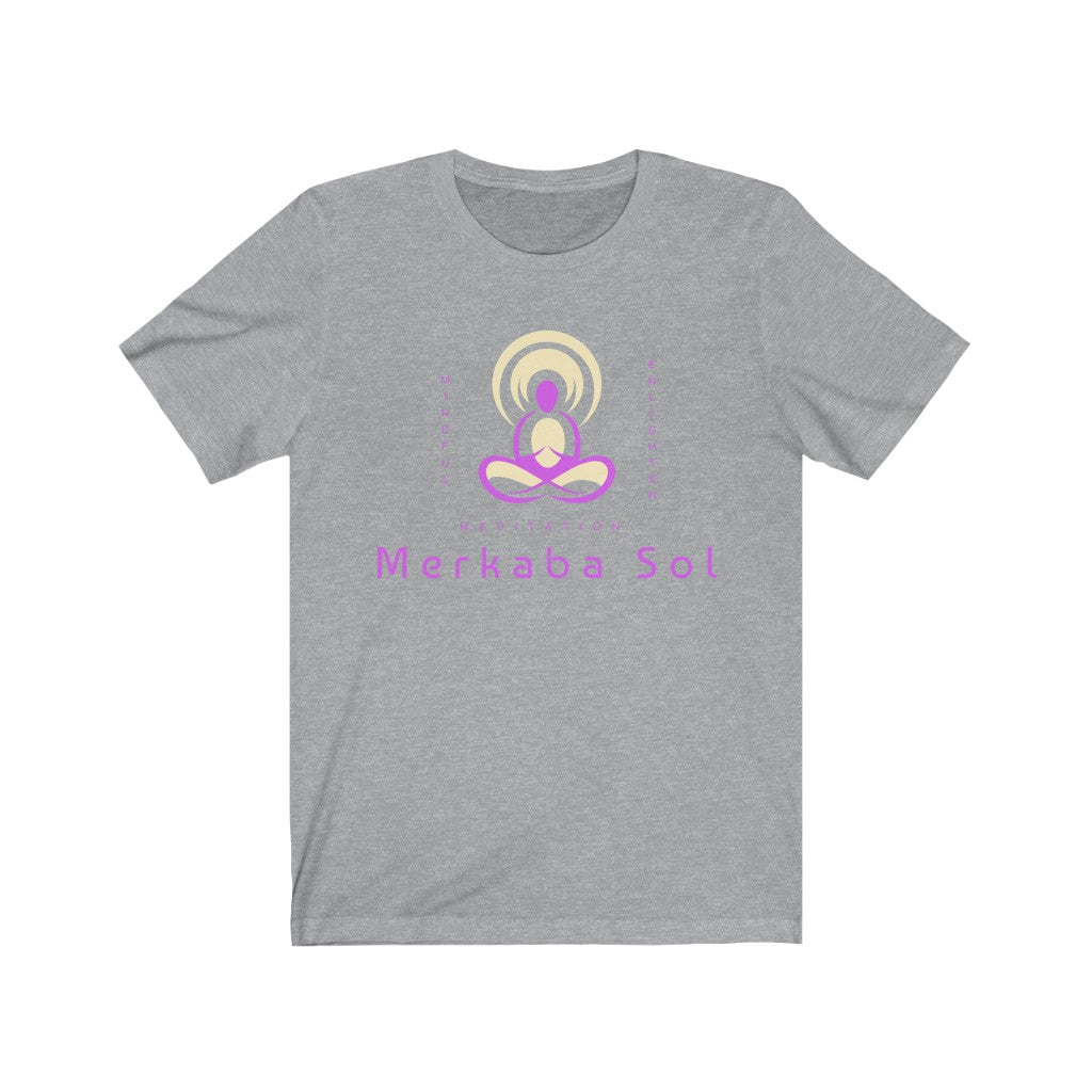 Mind, enlightenment, meditation. Bring inspiration and empowerment to your wardrobe with this Enlightenment t-shirt in athletic heather color or give it as a fun gift. From merkabasolshop.com