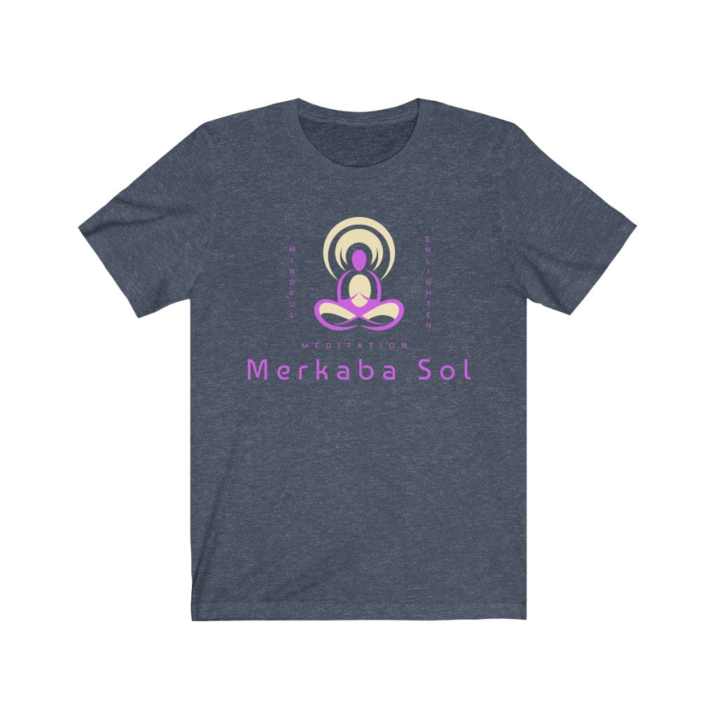Mind, enlightenment, meditation. Bring inspiration and empowerment to your wardrobe with this Enlightenment t-shirt in navy color or give it as a fun gift. From merkabasolshop.com