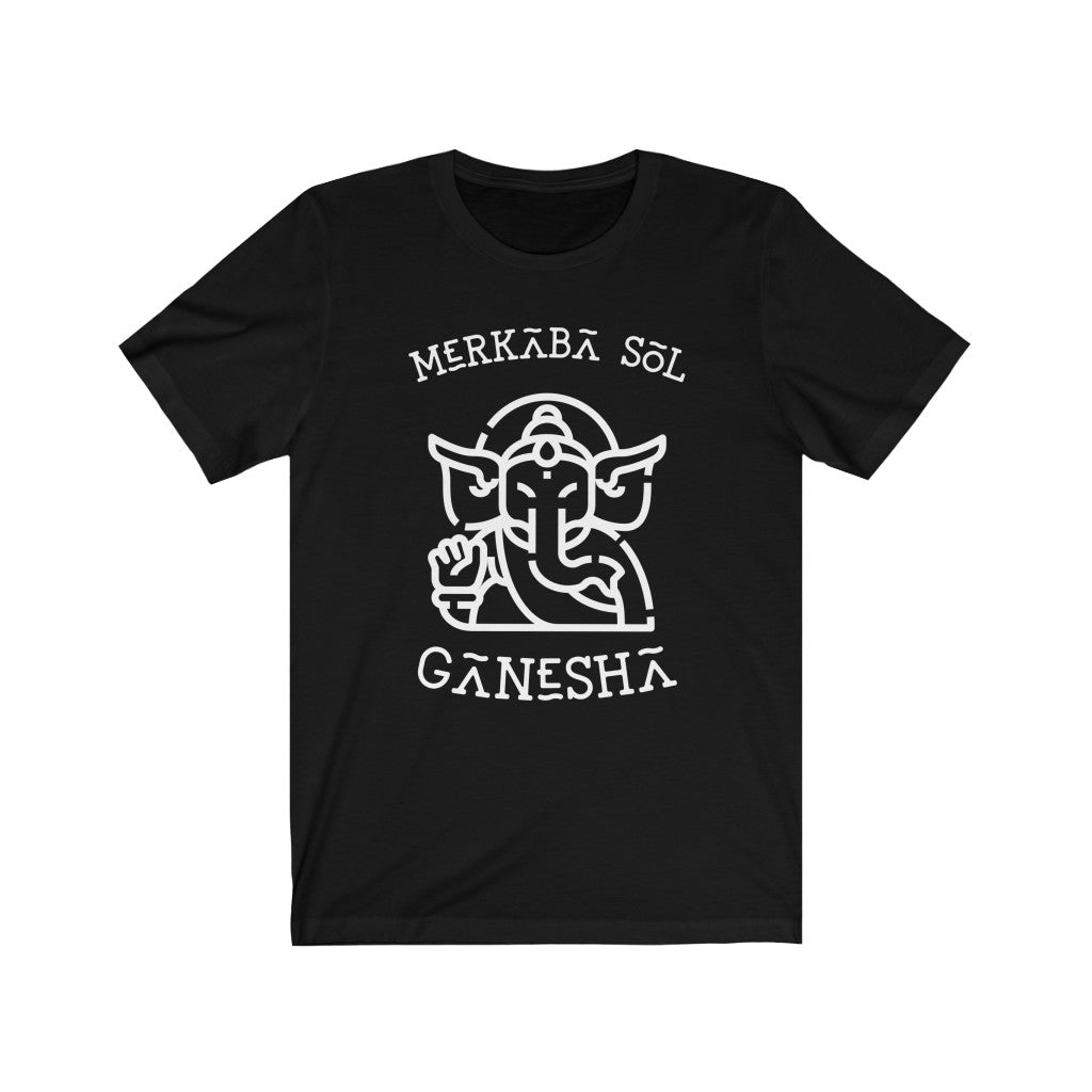 Ganesha the breaker of obstacles. Bring inspiration and empowerment to your wardrobe with this Ganesha t-shirt in black color or give it as a fun gift. From merkabasolshop.com