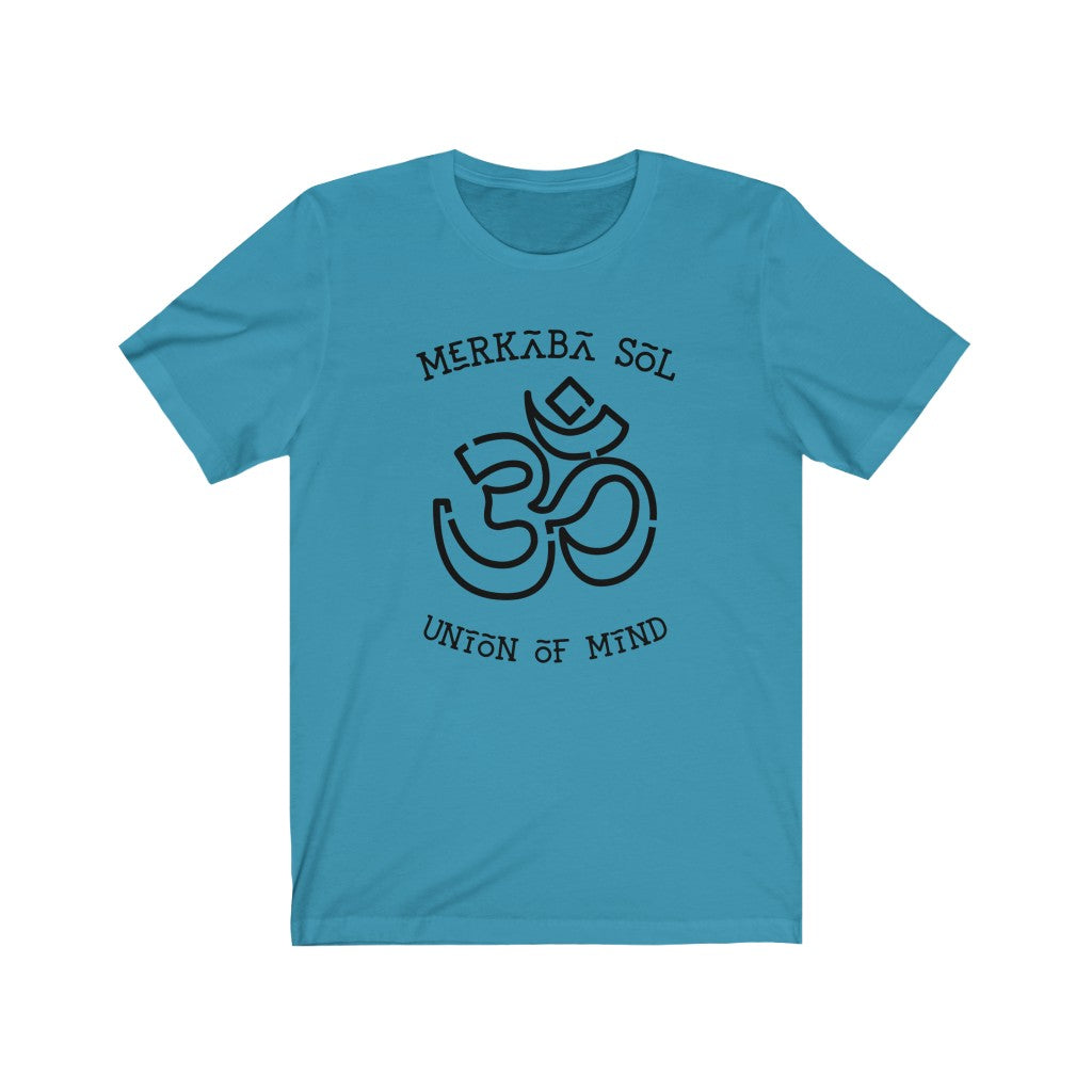 Merkaba Sol OM Union of Mind. Bring inspiration and empowerment to your wardrobe with this OM union of mind t-shirt in aqua color or give it as a fun gift. From merkabasolshop.com