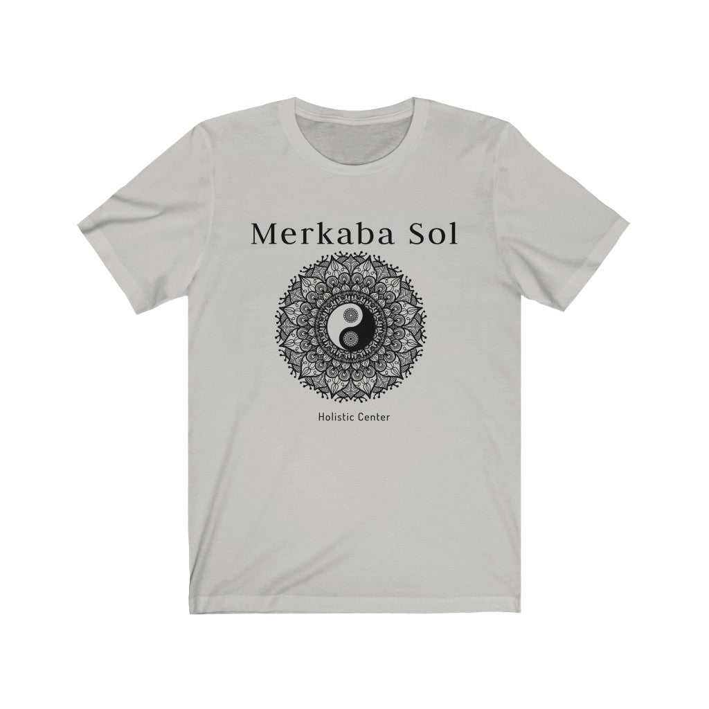 The yin yang mandala brings cosmic balance. Bring inspiration and empowerment to your wardrobe with this Yin Yang Mandala t-shirt in silver color or give it as a fun gift. From merkabasolshop.com