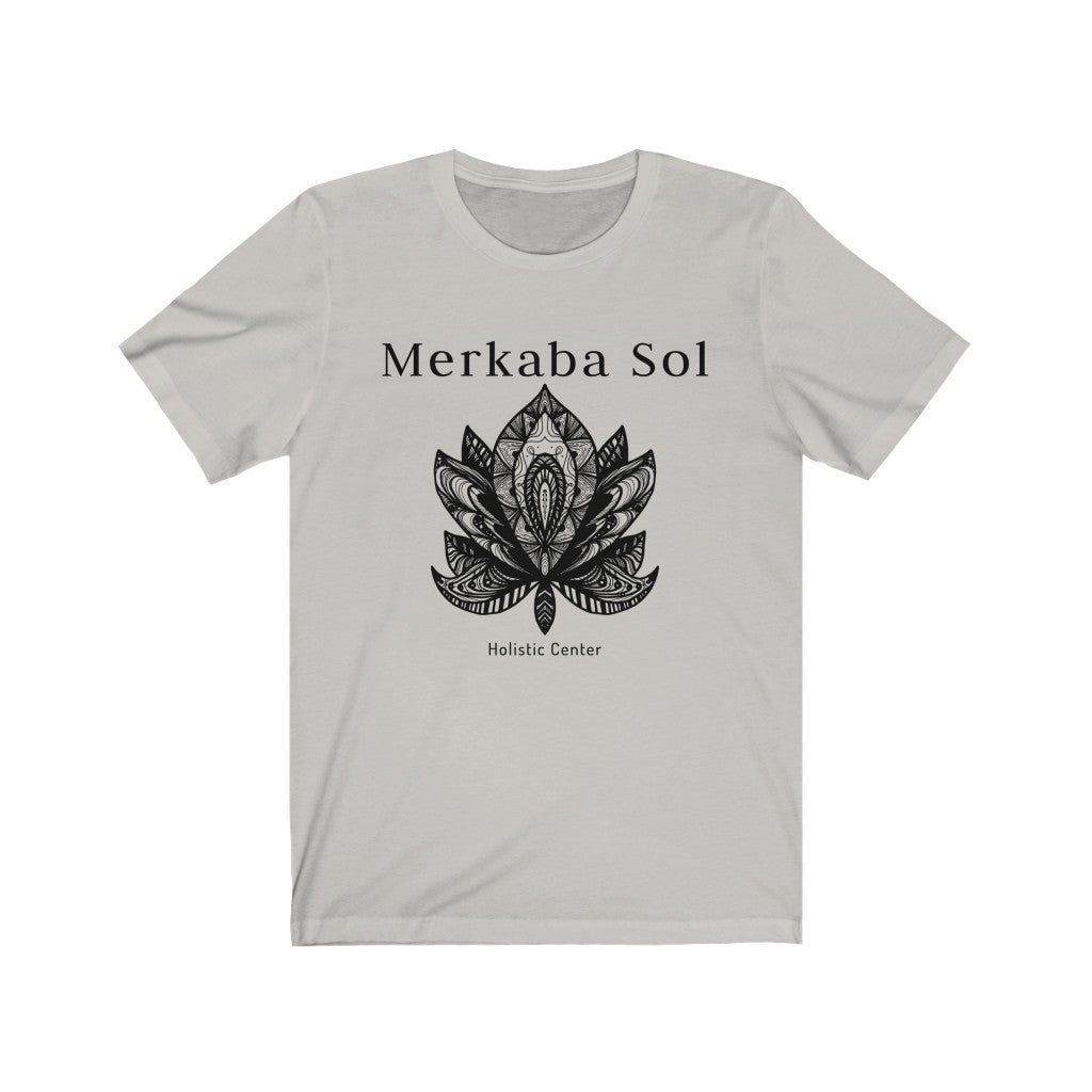 Black Lotus recreated in a unique drawing. Bring inspiration and empowerment to your wardrobe with this Black Lotus t-shirt in silver color or give it as a fun gift. From merkabasolshop.com