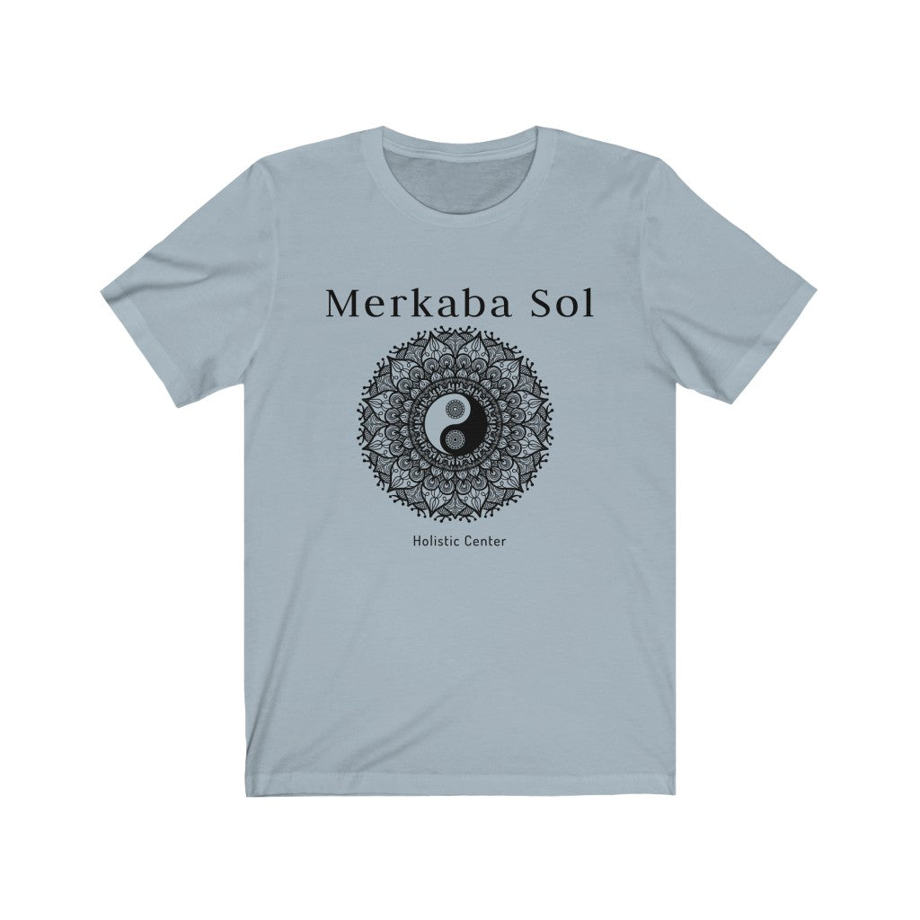 The yin yang mandala brings cosmic balance. Bring inspiration and empowerment to your wardrobe with this Yin Yang Mandala t-shirt in light blue color or give it as a fun gift. From merkabasolshop.com