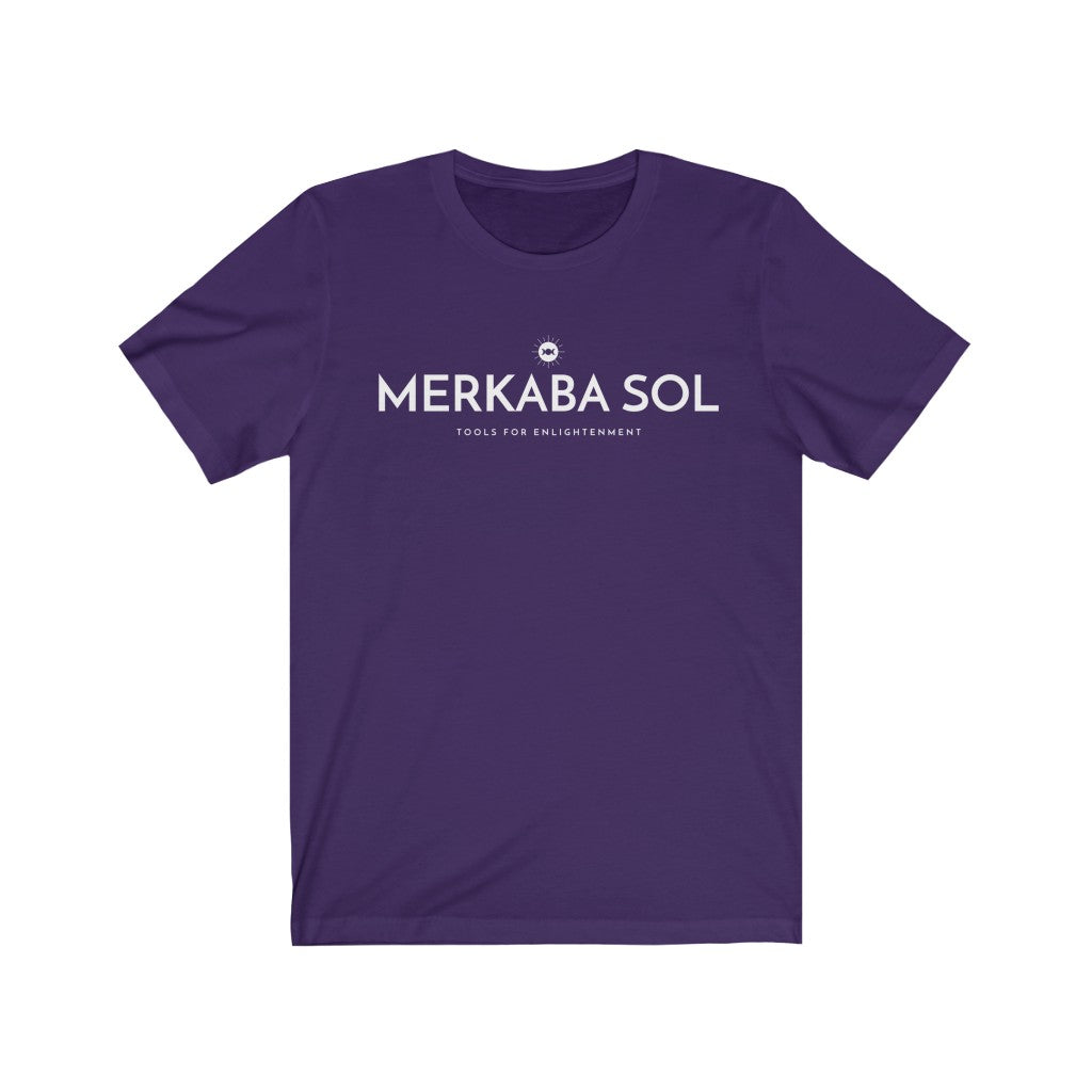 Merkaba Sol with Moon. Bring inspiration and empowerment to your wardrobe with this Merkaba Sol with moon t-shirt in purple color or give it as a fun gift. From merkabasolshop.com