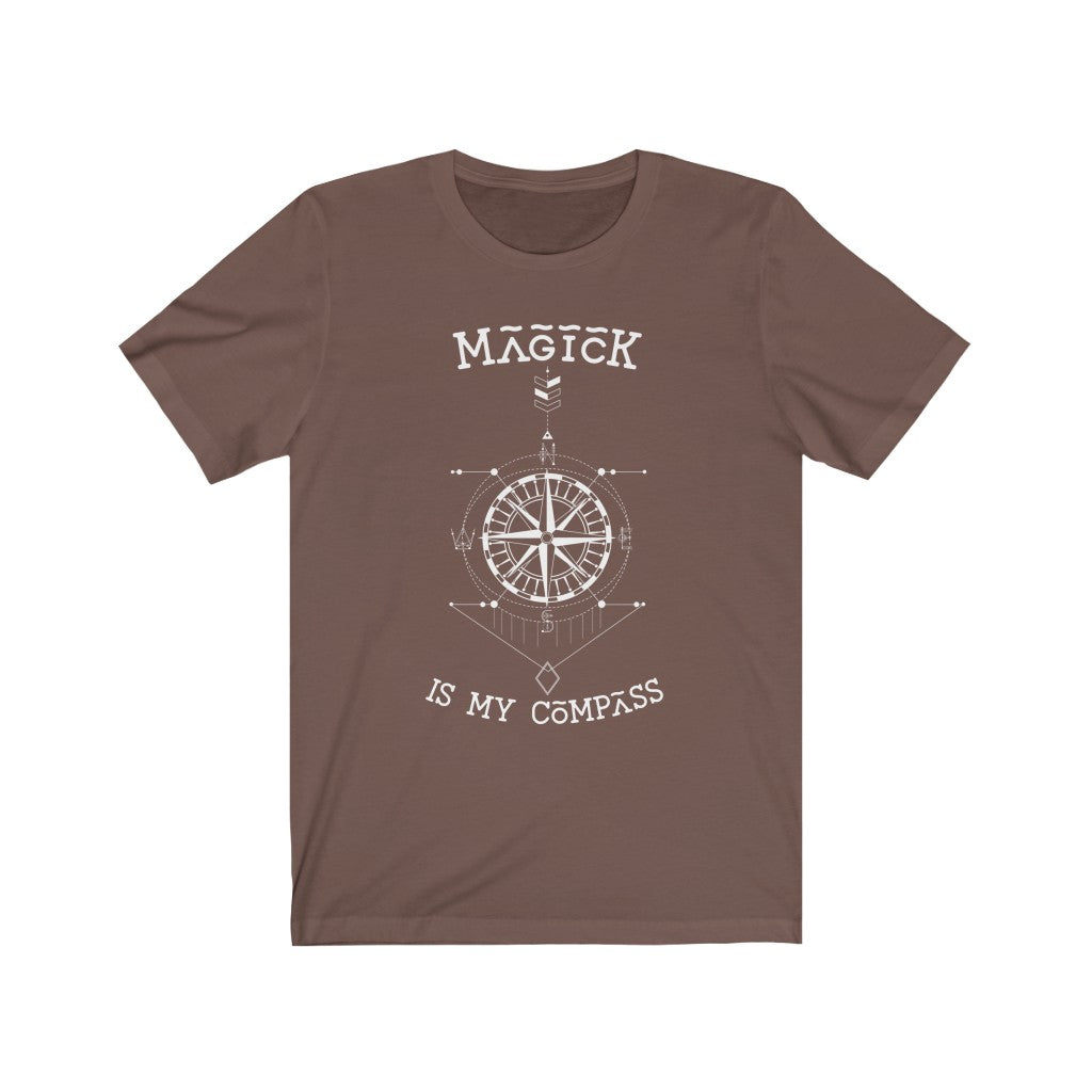 Magick is my Compass. Bring inspiration and empowerment to your wardrobe with this magick is my compass t-shirt in brown color or give it as a fun gift. From merkabasolshop.com
