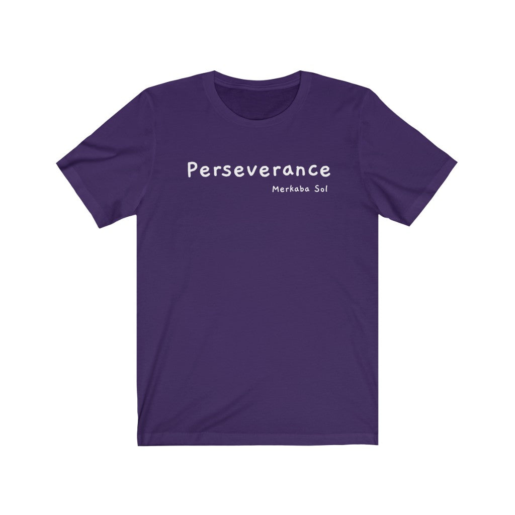 Perseverance to achieve your goals. Bring inspiration and empowerment to your wardrobe with this Perseverance t-shirt in purple color or give it as a fun gift. From merkabasolshop.com