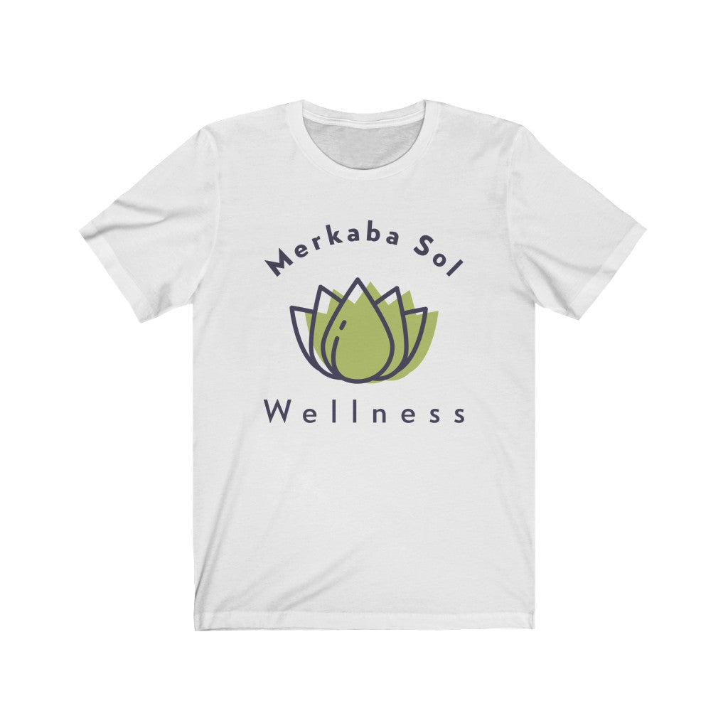 Merkaba Sol Wellness. Bring inspiration and empowerment to your wardrobe with this Wellness t-shirt in white color or give it as a fun gift. From merkabasolshop.com