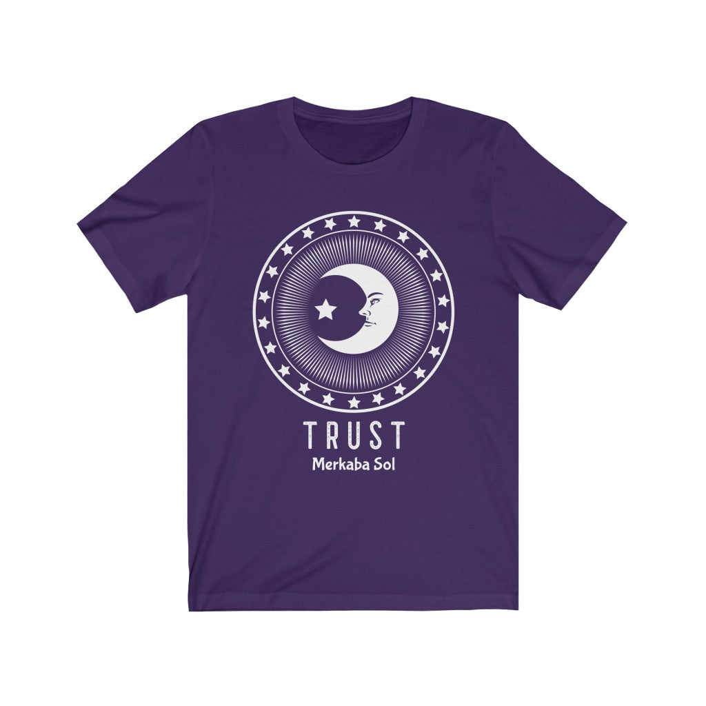 Trust in the Moon. Bring inspiration and empowerment to your wardrobe with this trust in the moon t-shirt in purple color or give it as a fun gift. From merkabasolshop.com