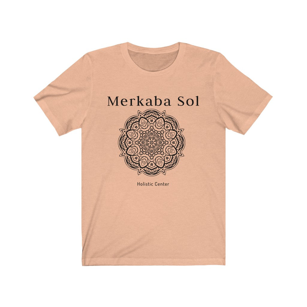 The mandala the energy of the cosmos. Bring inspiration and empowerment to your wardrobe with this Mandala t-shirt in peach color or give it as a fun gift. From merkabasolshop.com