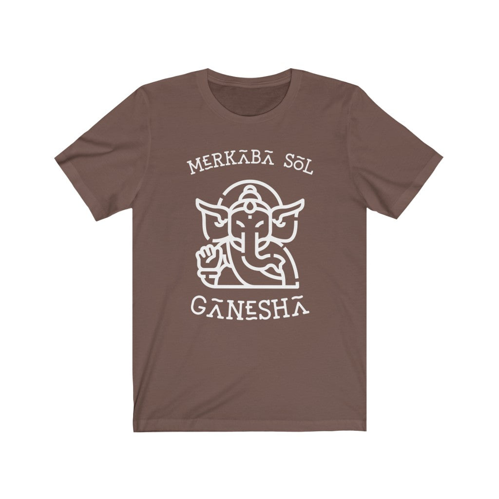 Ganesha the breaker of obstacles. Bring inspiration and empowerment to your wardrobe with this Ganesha t-shirt in brown color or give it as a fun gift. From merkabasolshop.com